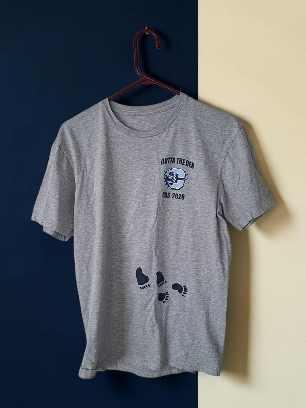 Men's Gray 'Outta The Den' Graphic Short Sleeve Tee